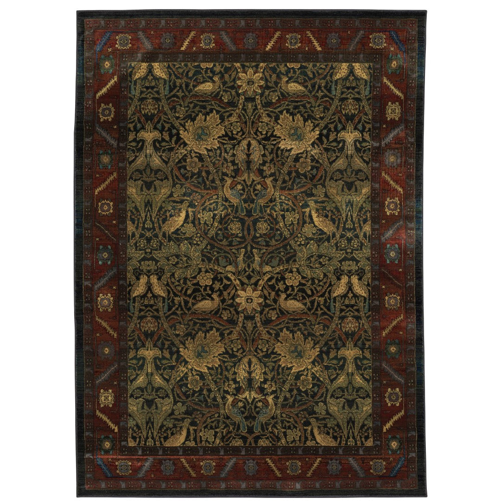 Oriental Weavers Kharma 470X4 Traditional/Global Floral Polypropylene Indoor Area Rug Red/ Blue 9'9" x 12'2" K470X4300380ST