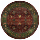 Oriental Weavers Kharma 807C4 Traditional/Persian Floral Polypropylene Indoor Area Rug Red/ Green 6' Round K807C4180180ST