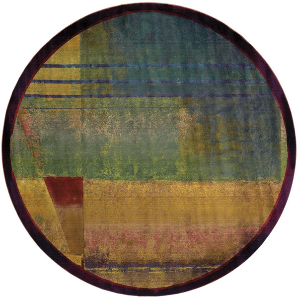 Oriental Weavers Kharma Ii 890X4 Contemporary/ Abstract Polypropylene Indoor Area Rug Red/ Green 6' Round K890X4180180ST