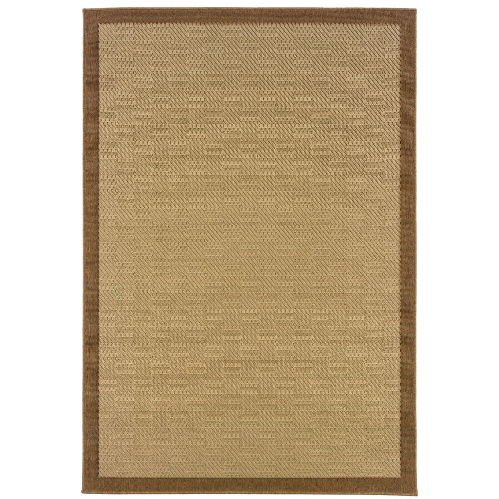 Oriental Weavers Lanai 525D7 Casual/ Border Polypropylene Indoor/Outdoor Area Rug Beige/ Brown 8'6" x 13' L525D7259396ST