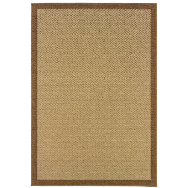 Oriental Weavers Lanai 525D7 Casual/ Border Polypropylene Indoor/Outdoor Area Rug Beige/ Brown 8'6" x 13' L525D7259396ST
