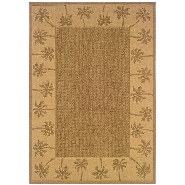 Oriental Weavers Lanai 606M7 Casual/ Border Polypropylene Indoor/Outdoor Area Rug Tan/ Beige 8'6" x 13' L606M7259396ST