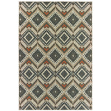 Oriental Weavers Latitude 002X3 Tribal/Global Geometric Polypropylene Indoor/Outdoor Area Rug Grey/ Orange 9'10" x 12'10" L002X3300390ST