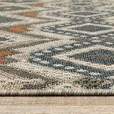 Oriental Weavers Latitude 002X3 Tribal/Global Geometric Polypropylene Indoor/Outdoor Area Rug Grey/ Orange 9'10" x 12'10" L002X3300390ST