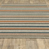 Oriental Weavers Latitude 602W3 Transitional/Casual Geometric Polypropylene Indoor/Outdoor Area Rug Grey/ Teal 9'10" x 12'10" L602W3300390ST