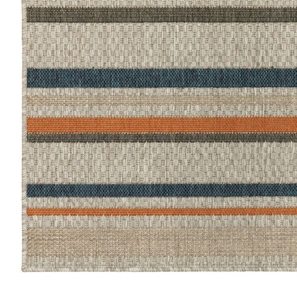 Oriental Weavers Latitude 602W3 Transitional/Casual Geometric Polypropylene Indoor/Outdoor Area Rug Grey/ Teal 9'10" x 12'10" L602W3300390ST
