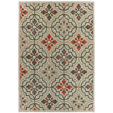 Oriental Weavers Latitude 709Y3 Global/Casual Floral Polypropylene Indoor/Outdoor Area Rug Grey/ Orange 9'10" x 12'10" L709Y3300390ST