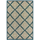 Oriental Weavers Latitude 804I3 Moroccan/Casual Geometric Polypropylene Indoor/Outdoor Area Rug Grey/ Teal 9'10" x 12'10" L804I3300390ST