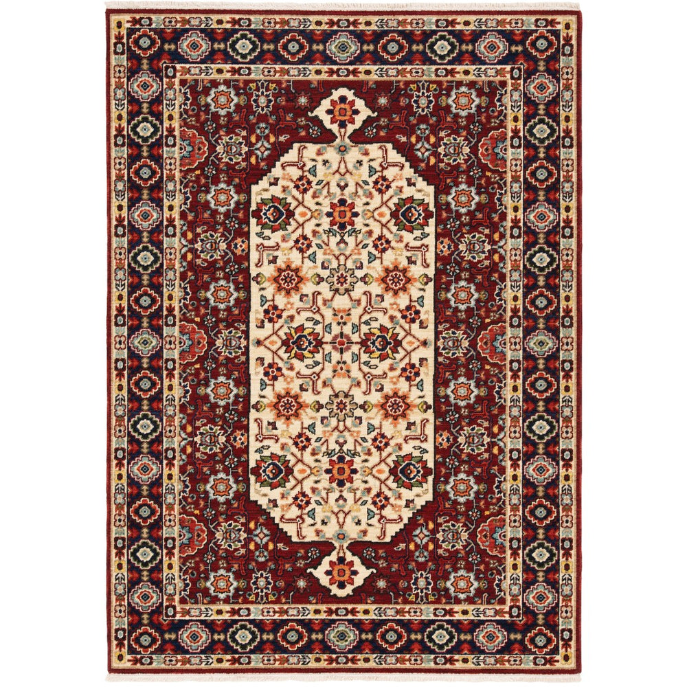 Oriental Weavers Lilihan 1802W Traditional/Bohemian Oriental Wool, Nylon Indoor Area Rug Red/ Ivory 2'6" x 12' L1802W078370ST