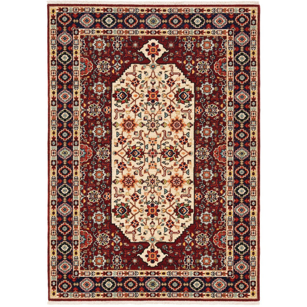 Oriental Weavers Lilihan 1802W Traditional/Bohemian Oriental Wool, Nylon Indoor Area Rug Red/ Ivory 2'6" x 12' L1802W078370ST