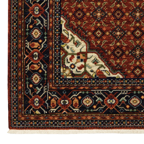 Oriental Weavers Lilihan 001C6 Traditional/Bohemian Oriental Wool, Nylon Indoor Area Rug Red/ Blue 2'6" x 12' L001C6078370ST