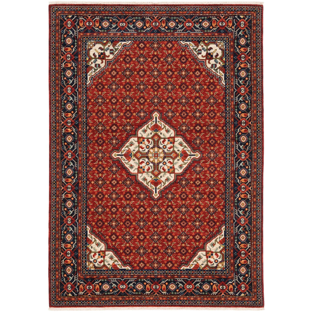Oriental Weavers Lilihan 001C6 Traditional/Bohemian Oriental Wool, Nylon Indoor Area Rug Red/ Blue 2'6" x 12' L001C6078370ST