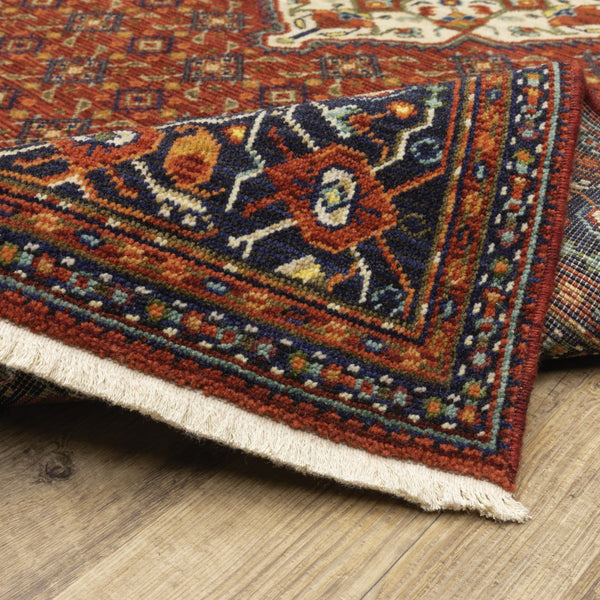 Oriental Weavers Lilihan 001C6 Traditional/Bohemian Oriental Wool, Nylon Indoor Area Rug Red/ Blue 2'6" x 12' L001C6078370ST