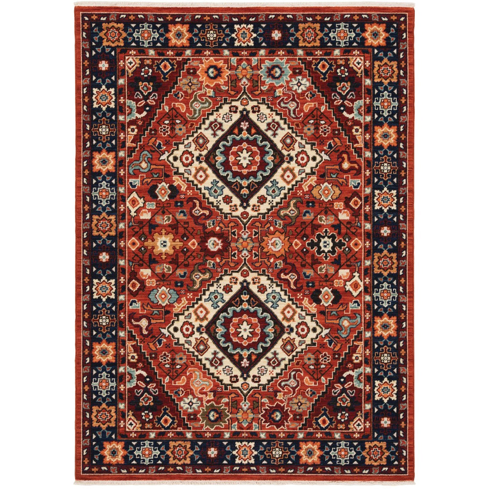 Oriental Weavers Lilihan 2061V Traditional/Bohemian Oriental Wool, Nylon Indoor Area Rug Red/ Blue 2'6" x 12' L2061V078370ST