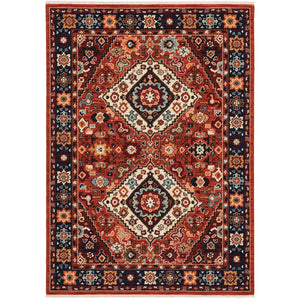 Oriental Weavers Lilihan 2061V Traditional/Bohemian Oriental Wool, Nylon Indoor Area Rug Red/ Blue 2'6" x 12' L2061V078370ST