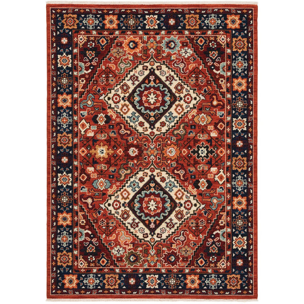 Oriental Weavers Lilihan 2061V Traditional/Bohemian Oriental Wool, Nylon Indoor Area Rug Red/ Blue 2'6" x 12' L2061V078370ST