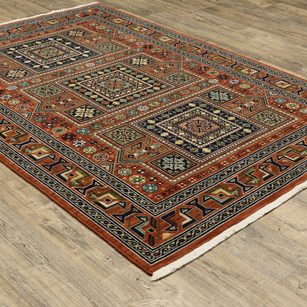 Oriental Weavers Lilihan 002C6 Traditional/Bohemian Oriental Wool, Nylon Indoor Area Rug Red/ Multi 9'10" x 12'10" L002C6300394ST