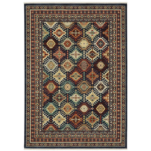 Oriental Weavers Lilihan 003B6 Traditional/Bohemian Oriental Wool/Nylon Indoor Area Rug Navy/ Multi 9'10" x 12'10" L003B6300394ST