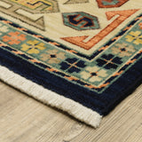 Oriental Weavers Lilihan 041H6 Traditional/Bohemian Oriental Wool, Nylon Indoor Area Rug Blue/ Ivory 2'6" x 12' L041H6078370ST