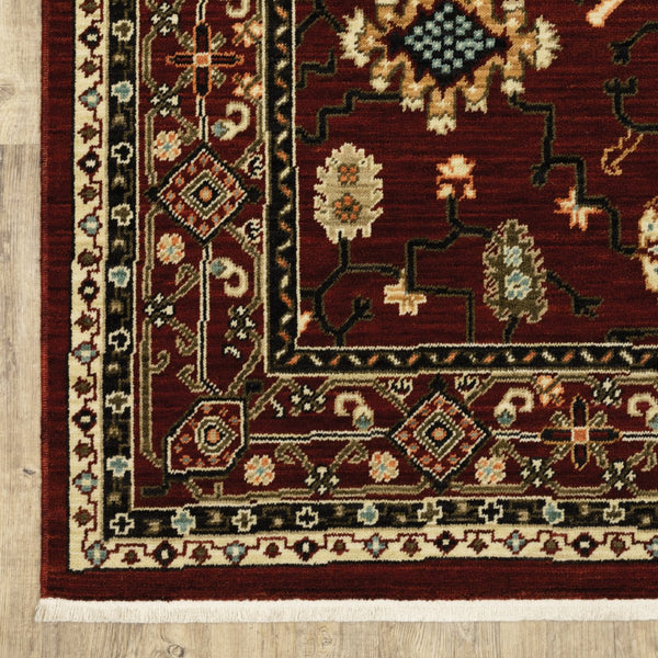 Oriental Weavers Lilihan 043S6 Traditional/Bohemian Oriental Wool, Nylon Indoor Area Rug Red/ Black 2'6" x 12' L043S6078370ST
