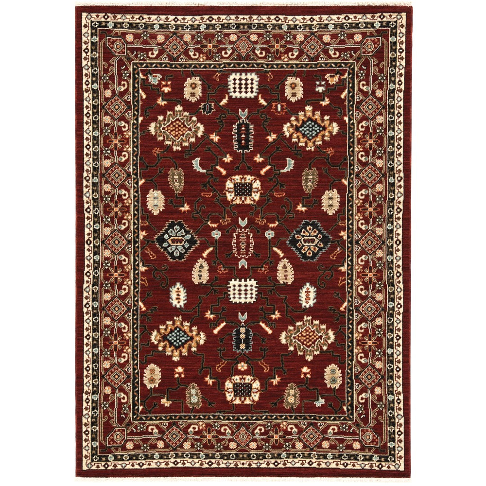 Oriental Weavers Lilihan 043S6 Traditional/Bohemian Oriental Wool, Nylon Indoor Area Rug Red/ Black 2'6" x 12' L043S6078370ST