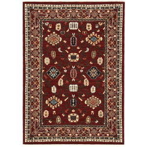 Oriental Weavers Lilihan 043S6 Traditional/Bohemian Oriental Wool, Nylon Indoor Area Rug Red/ Black 2'6" x 12' L043S6078370ST