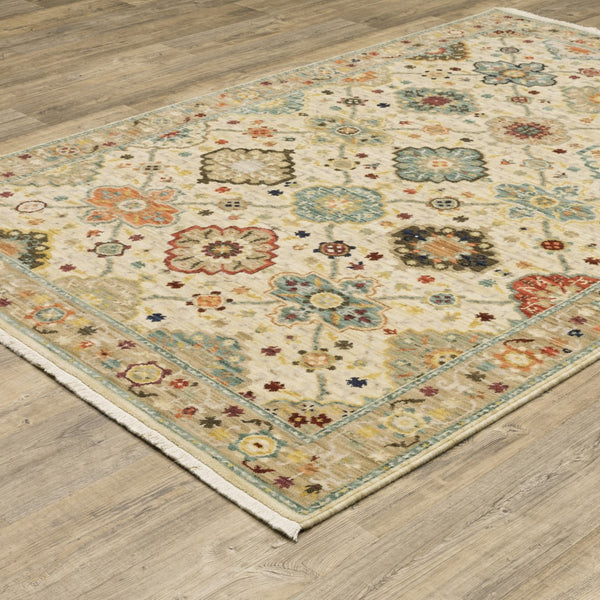 Oriental Weavers Lilihan 4601W Traditional/Bohemian Oriental Wool/Nylon Indoor Area Rug Beige/ Multi 9'10" x 12'10" L4601W300394ST