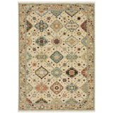 Oriental Weavers Lilihan 4601W Traditional/Bohemian Oriental Wool/Nylon Indoor Area Rug Beige/ Multi 9'10" x 12'10" L4601W300394ST