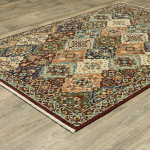 Oriental Weavers Lilihan 050X6 Traditional/Bohemian Oriental Wool/Nylon Indoor Area Rug Red/ Multi 9'10" x 12'10" L050X6300394ST
