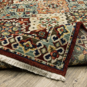 Oriental Weavers Lilihan 050X6 Traditional/Bohemian Oriental Wool/Nylon Indoor Area Rug Red/ Multi 9'10" x 12'10" L050X6300394ST