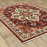 Oriental Weavers Lilihan 5502C Traditional/Bohemian Oriental Wool, Nylon Indoor Area Rug Red/ Ivory 9'10" x 12'10" L5502C300394ST