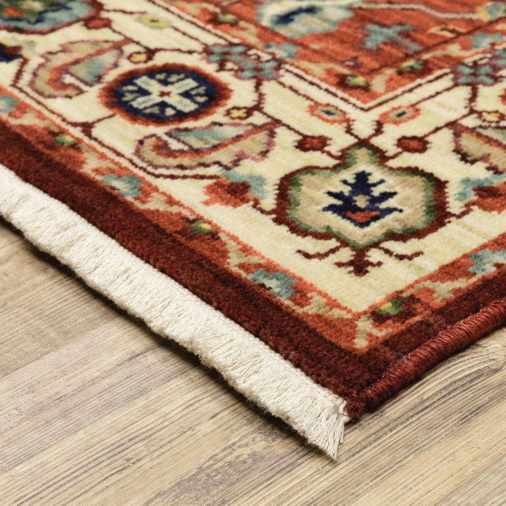 Oriental Weavers Lilihan 5502C Traditional/Bohemian Oriental Wool, Nylon Indoor Area Rug Red/ Ivory 2'6" x 12' L5502C078370ST