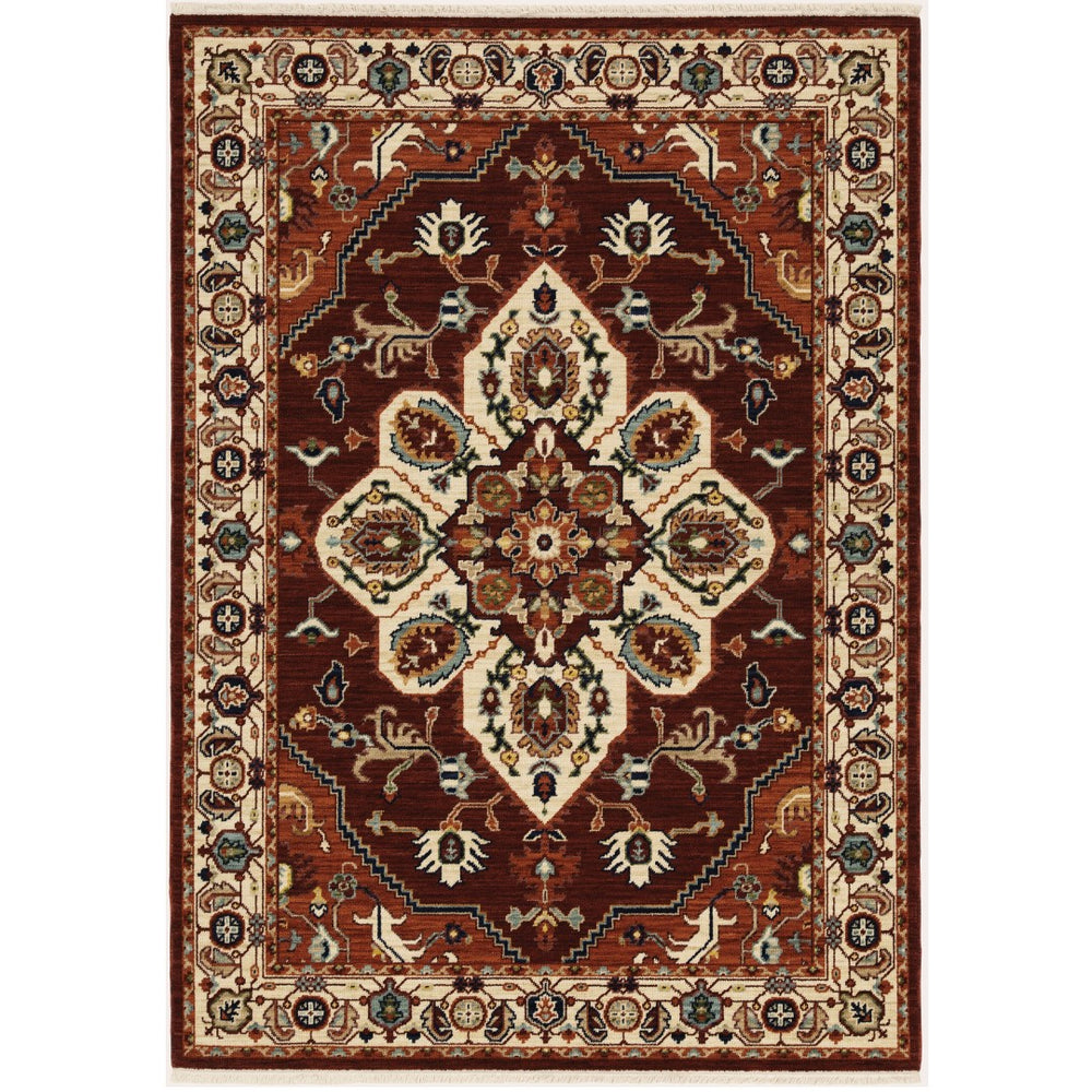 Oriental Weavers Lilihan 5502C Traditional/Bohemian Oriental Wool, Nylon Indoor Area Rug Red/ Ivory 2'6" x 12' L5502C078370ST
