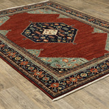 Oriental Weavers Lilihan 5503M Traditional/Bohemian Oriental Wool, Nylon Indoor Area Rug Red/ Blue 9'10" x 12'10" L5503M300394ST