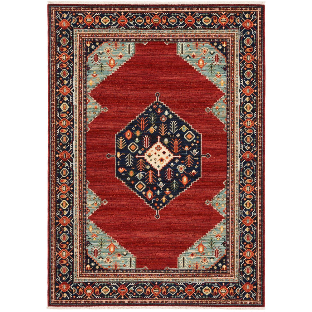 Oriental Weavers Lilihan 5503M Traditional/Bohemian Oriental Wool, Nylon Indoor Area Rug Red/ Blue 2'6" x 12' L5503M078370ST