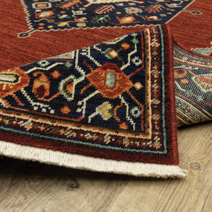 Oriental Weavers Lilihan 5503M Traditional/Bohemian Oriental Wool, Nylon Indoor Area Rug Red/ Blue 2'6" x 12' L5503M078370ST