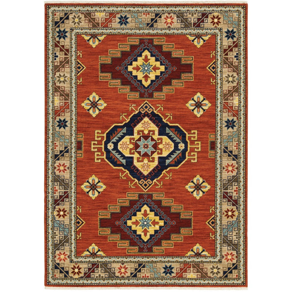 Oriental Weavers Lilihan 5504P Traditional/Bohemian Oriental Wool, Nylon Indoor Area Rug Red/ Multi 2'6" x 12' L5504P078370ST