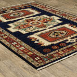 Oriental Weavers Lilihan 090B6 Traditional/Bohemian Oriental Wool, Nylon Indoor Area Rug Blue/ Red 9'10" x 12'10" L090B6300394ST