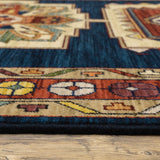 Oriental Weavers Lilihan 090B6 Traditional/Bohemian Oriental Wool, Nylon Indoor Area Rug Blue/ Red 2'6" x 12' L090B6078370ST