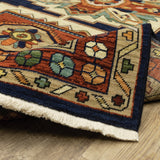 Oriental Weavers Lilihan 090B6 Traditional/Bohemian Oriental Wool, Nylon Indoor Area Rug Blue/ Red 2'6" x 12' L090B6078370ST