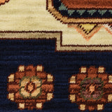 Oriental Weavers Lilihan 090B6 Traditional/Bohemian Oriental Wool, Nylon Indoor Area Rug Blue/ Red 2'6" x 12' L090B6078370ST