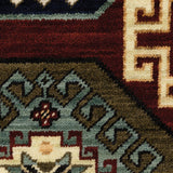 Oriental Weavers Lilihan 091R6 Traditional/Bohemian Oriental Wool, Nylon Indoor Area Rug Red/ Multi 2'6" x 12' L091R6078370ST