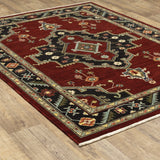 Oriental Weavers Lilihan 092R6 Traditional/Bohemian Oriental Wool, Nylon Indoor Area Rug Red/ Black 5'3" x 7'6" L092R6160235ST