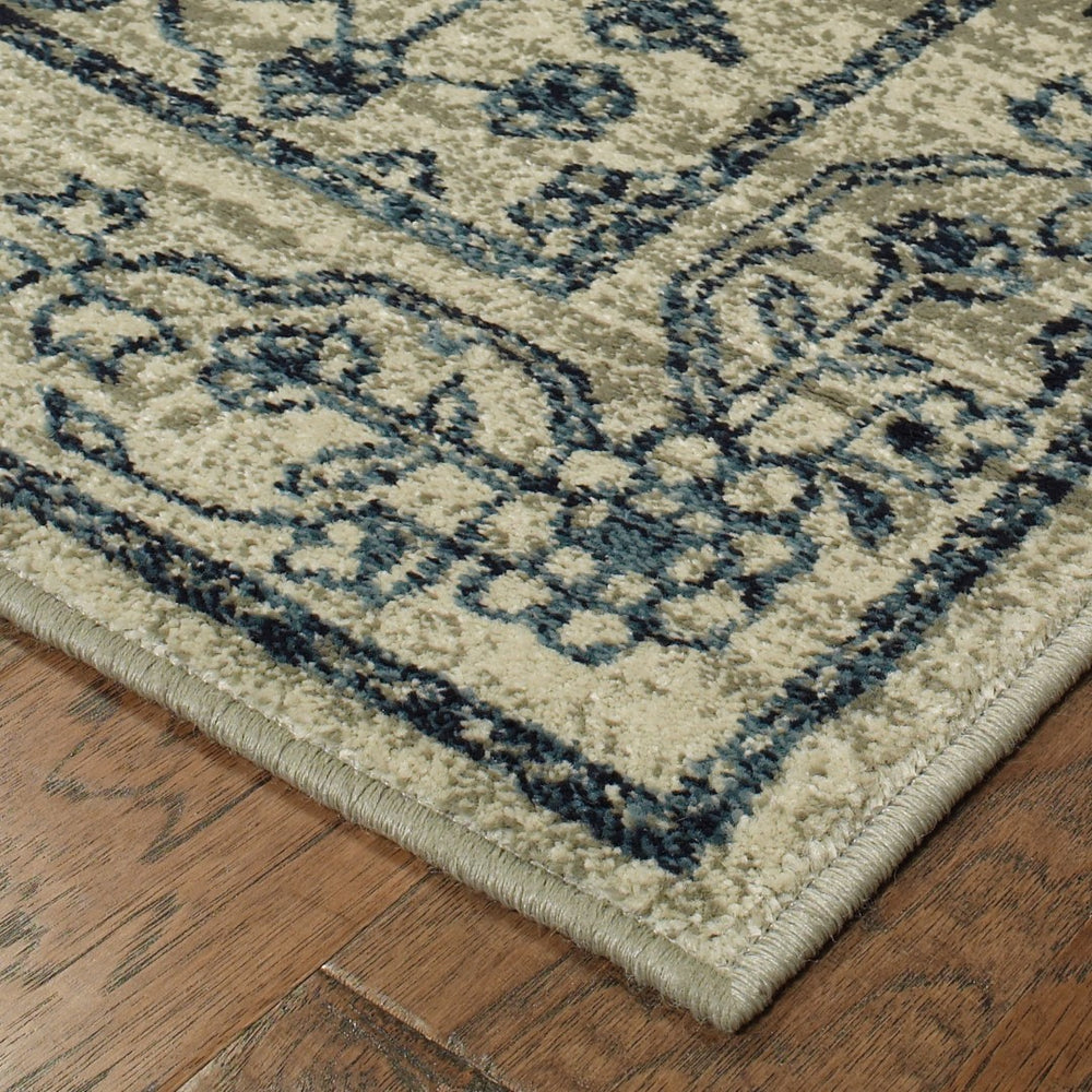 Oriental Weavers Linden 7804C Vintage/Traditional Oriental Polypropylene Indoor Area Rug Beige/ Navy 9'10" x 12'10" L7804C300390ST