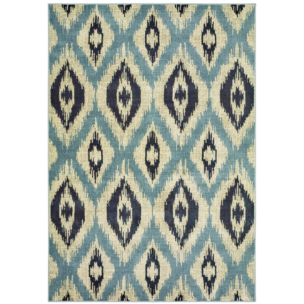 Oriental Weavers Linden 7825C Contemporary/Global Geometric Polypropylene Indoor Area Rug Blue/ Grey 9'10" x 12'10" L7825C300390ST