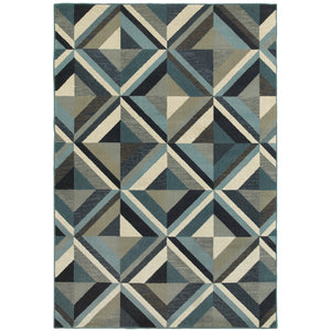 Oriental Weavers Linden 7902A Contemporary/Industrial Geometric Polypropylene Indoor Area Rug Blue/ Grey 9'10" x 12'10" L7902A300390ST