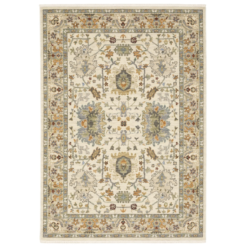 Oriental Weavers Lucca 2063Y Traditional/Vintage Oriental Wool, Nylon Indoor Area Rug Ivory/ Multi 2'6" x 12' L2063Y078370ST