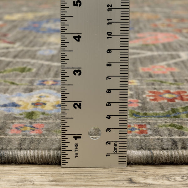 Oriental Weavers Lucca 5506K Traditional/Bohemian Oriental Wool, Nylon Indoor Area Rug Grey/ Multi 2'6" x 12' L5506K078370ST