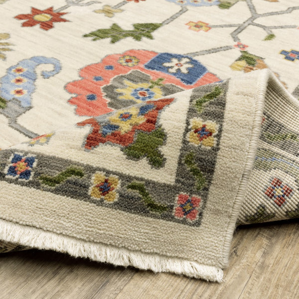Oriental Weavers Lucca 5506W Traditional/Bohemian Oriental Wool, Nylon Indoor Area Rug Ivory/ Multi 2'6" x 12' L5506W078370ST