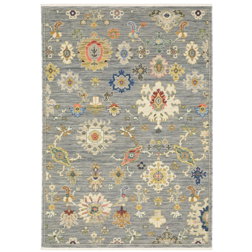Oriental Weavers Lucca 5507E Traditional/Vintage Oriental Wool, Nylon Indoor Area Rug Grey/ Multi 2'6" x 12' L5507E078370ST